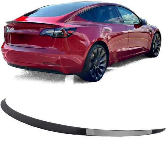 Glanzend zwarte kofferklep spoiler passend voor Tesla Model 3 model 2017 - 2023