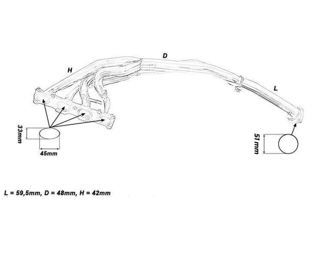 Spaghetti spruitstuk passend voor Mazda MX5 NA 1.8i model 1993 - 1997 4-2-1