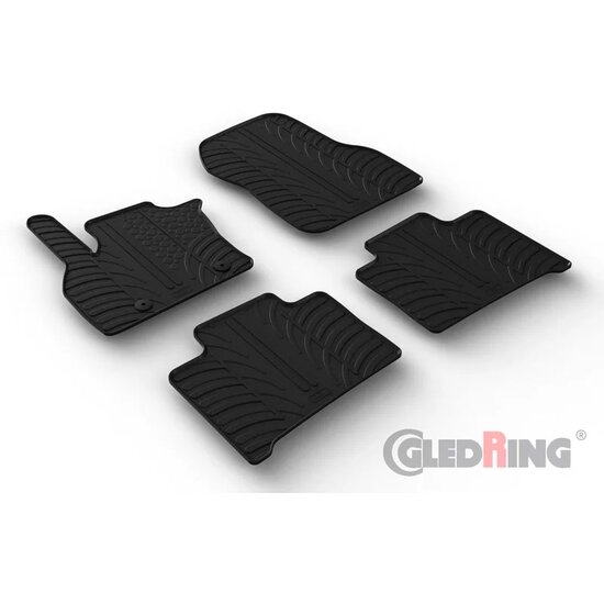 Gledring Rubbermatten passend voor Renault Zoe I 2012-2019 &amp; II 2019- (T profiel 4-delig + montageclips)