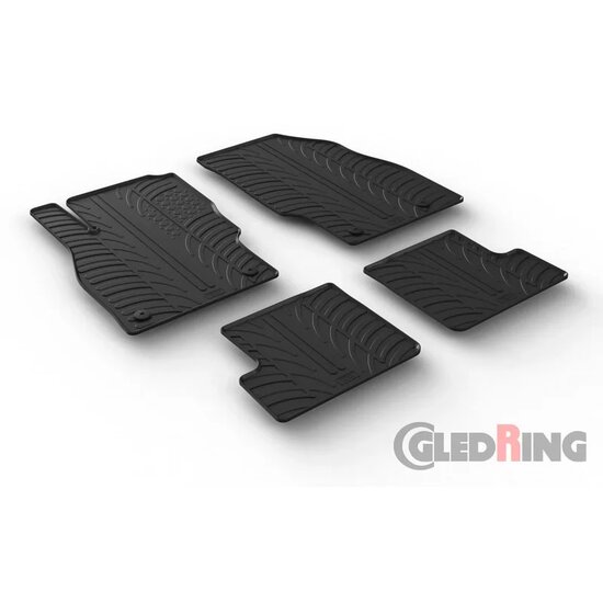 Gledring Rubbermatten passend voor Opel Adam 2013- (T Profil 4- delig + montageclips)