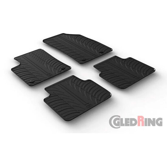 Gledring Rubbermatten passend voor Opel Crossland X 6/2017-1/2021 (T profiel 4-delig + montageclips)