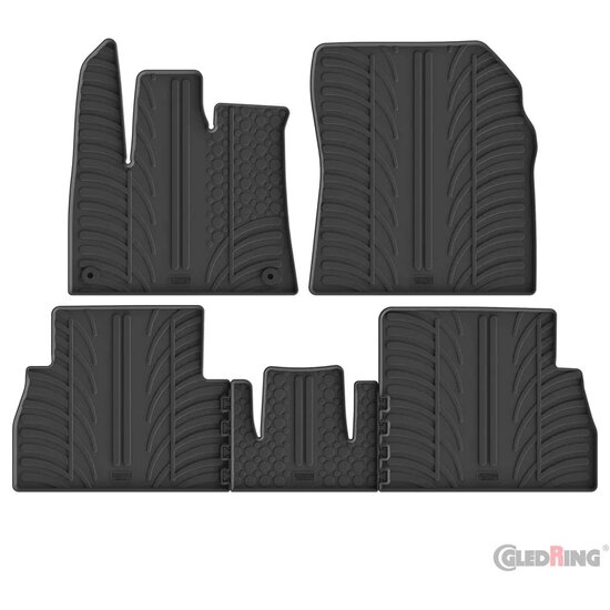 Gledring Rubbermatten passend voor Citro&euml;n Berlingo Multispace (T profiel 5-delig + ronde montageclips)