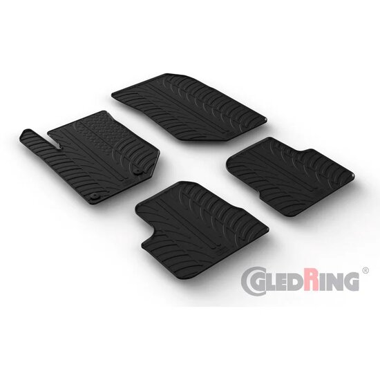 Gledring Rubbermatten passend voor Peugeot 208 II 2019- / 2008 II 2020- (T profiel 4-delig + montageclips)