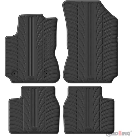 Gledring Rubbermatten passend voor Citro&euml;n C4 Cactus 2014- (T profiel 4-delig + montageclips)