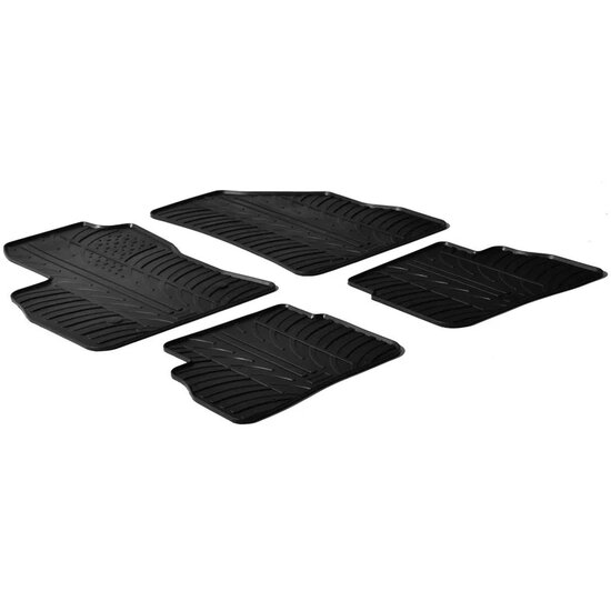 Gledring Rubbermatten passend voor Fiat Doblo 5-deurs 2010-2023 (T profiel 4-delig + montageclips)