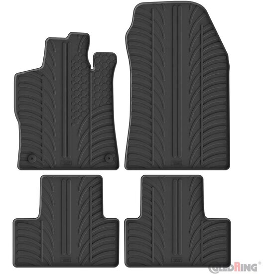 Gledring Rubbermatten passend voor Peugeot 308 III HB 5-deurs 2021- &amp; Opel Astra L HB 5-deurs 2021- excl. MHEV (T profiel 4-delig + montageclips)