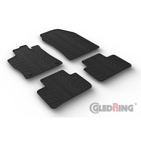  Gledring Rubbermatten passend voor Peugeot 308 III SW 2021- &amp; Opel Astra L Sports Tourer 2021- excl. MHEV (T profiel 4-delig + montageclips)
