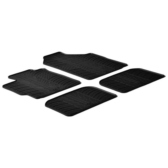 Gledring Rubbermatten passend voor Toyota Yaris 2006-2011 (T profiel 4-delig + montageclips)