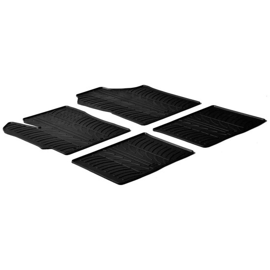 Gledring Rubbermatten passend voor Toyota Yaris 5 deurs 2011-2017 &amp; 2017-2020 (T profiel 4-delig + montageclips)