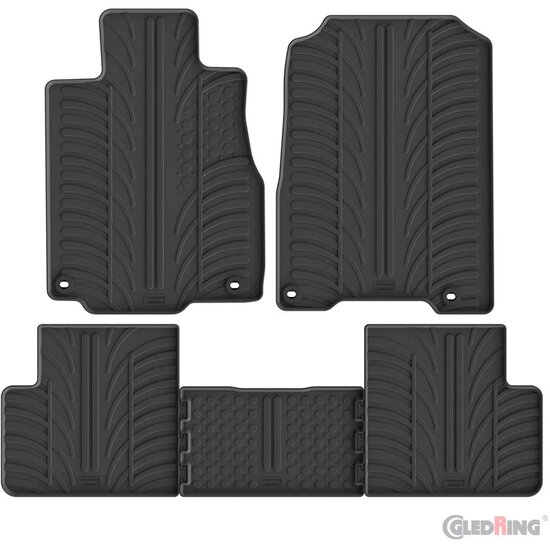 Gledring Rubbermatten passend voor Honda CR-V 2012-2018 (T Profil 5- delig + montageclips)