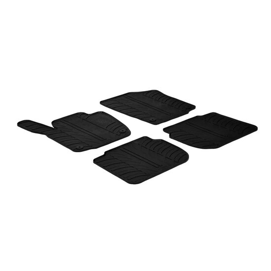 Gledring Rubbermatten passend voor Skoda Rapid 5 deurs 2012- (T profiel 4-delig + montageclips)