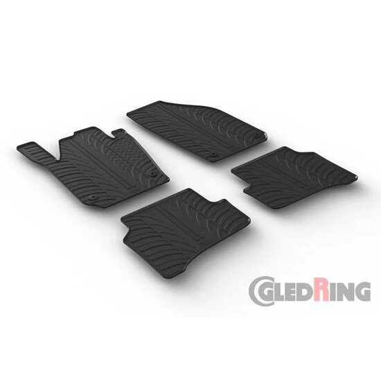 Gledring Rubbermatten passend voor Skoda Fabia 2014-2021 (T profiel 4-delig + montageclips)