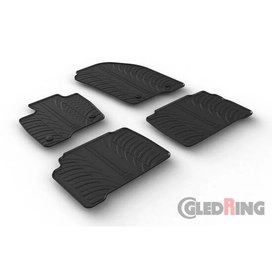 Gledring Rubbermatten passend voor Ford S-Max 6/2015- &amp; Galaxy 8/2015- (T profiel 4-delig + montageclips)