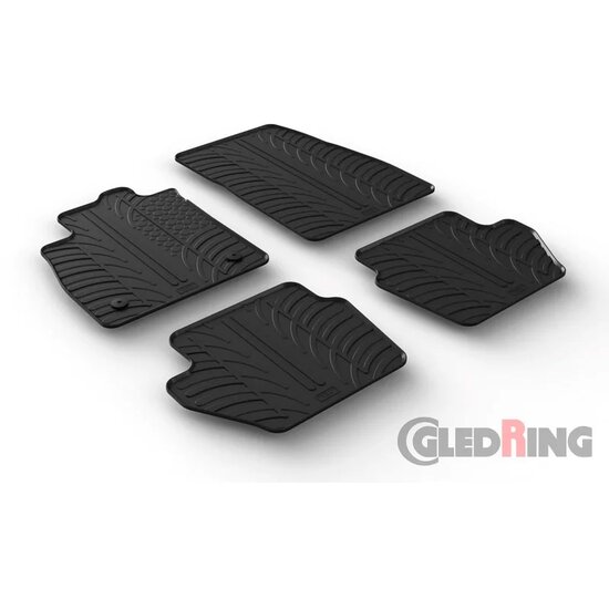 Gledring Rubbermatten passend voor Ford Fi&euml;sta 5-deurs 2017- &amp; Ford Puma 2019- (T profiel 4-delig + montageclips)