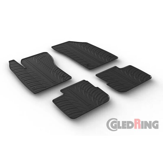 Gledring Rubbermatten passend voor Fiat Tipo Sedan 2016- (handgeschakeld) (T profiel 4-delig + montageclips)