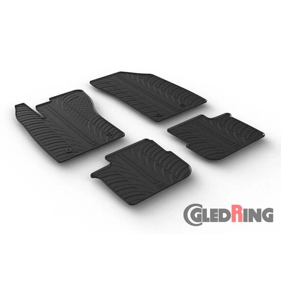  Gledring Rubbermatten passend voor Fiat Tipo 5-deurs/Kombi 2016-2021 (T profiel 4-delig + montageclips)