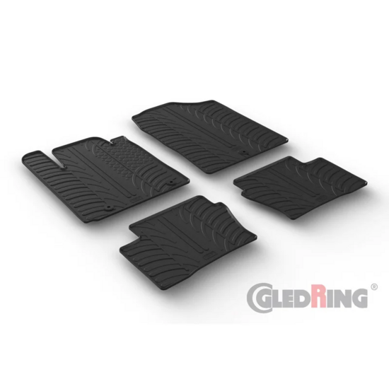Gledring Rubbermatten passend voor Kia Picanto 2017- (T profiel 4-delig + montageclips)