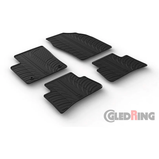 Gledring Rubbermatten passend voor Toyota C-HR 2016-2023 (T profiel 4-delig + montageclips)