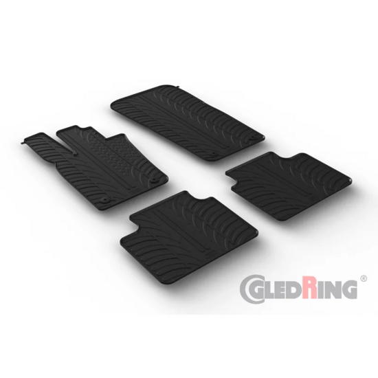  Gledring Rubbermatten passend voor Porsche Panamera GTS (971) Liftback 2016- (T profiel 4-delig + montageclips)