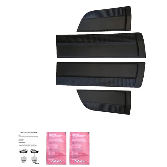 Oneway Set deurpanelen passend voor Mitsubishi L200 Triton 5/6 2015- - Matzwart