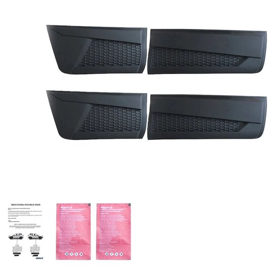 Oneway Set deurpanelen passend voor Nissan Navara NP300 (D23) 2014-2021 (Jumbo) - Matzwart
