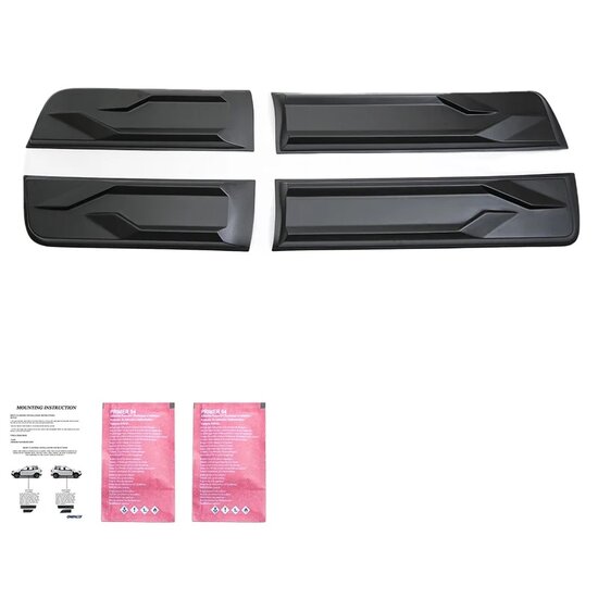 Oneway Set deurpanelen passend voor Toyota Hilux 8e Gen. 2015- - Matzwart