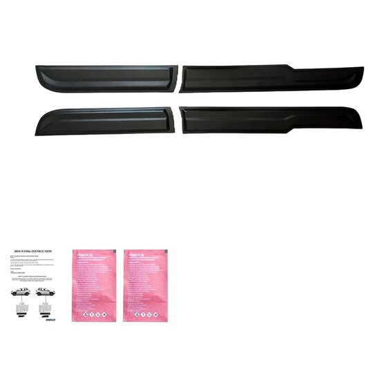  Oneway Set deurpanelen passend voor Ford Ranger T9 2022- - Matzwart
