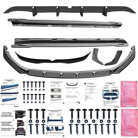 Oneway Complete bodykit passend voor Opel Astra L HB 5-deurs 2021- - Glanzend zwart