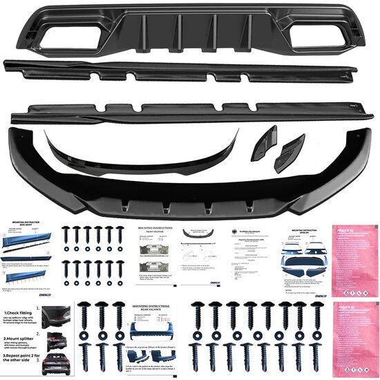 Oneway Complete bodykit passend voor Cupra Leon MK1 HB 2020-2024 - Glanzend zwart