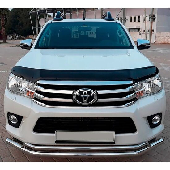 Oneway Motorkapbeschermer (steenslagcover) passend voor Toyota Hilux 8e Gen. 2015-2020 - Glanzend zwart