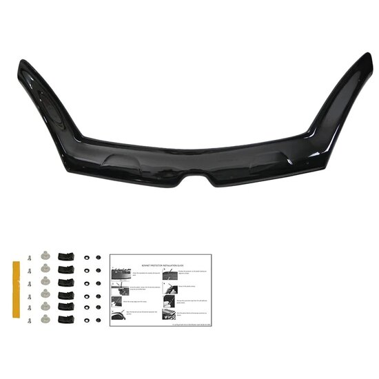 Oneway Motorkapbeschermer (steenslagcover) passend voor Renault Kangoo 2e Gen. Facelift 2014-2019 - Glanzend zwart