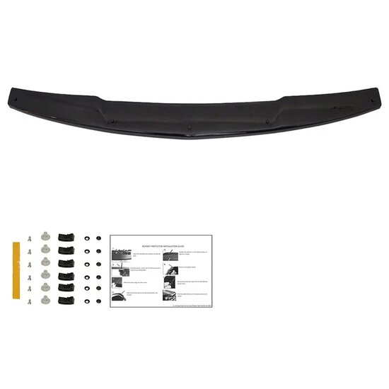 Oneway Motorkapbeschermer (steenslagcover) passend voor Mitsubishi L200 Triton 4 2007-2014 - Glanzend zwart