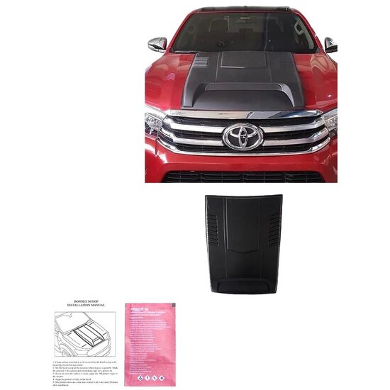 Oneway Motorkapluchtinlaat (Scoop) passend voor Toyota Hilux 8e Gen. 2015-2020 - Matzwart