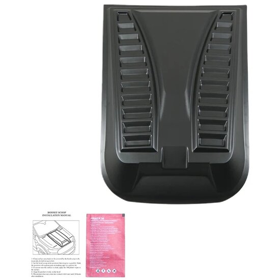 Oneway Motorkapluchtinlaat (Scoop) passend voor Nissan Navara NP300 (D23) 2014-2021 - Versie 3 - Matzwart