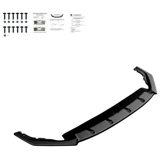 Oneway Voorspoilerlip passend voor Skoda Octavia IV RS HB/Kombi 2020- - Glanzend zwart