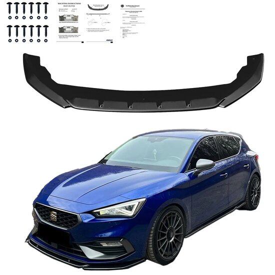  Oneway Voorspoilerlip passend voor Seat Leon IV HB/ST FR 2020- - Glanzend zwart