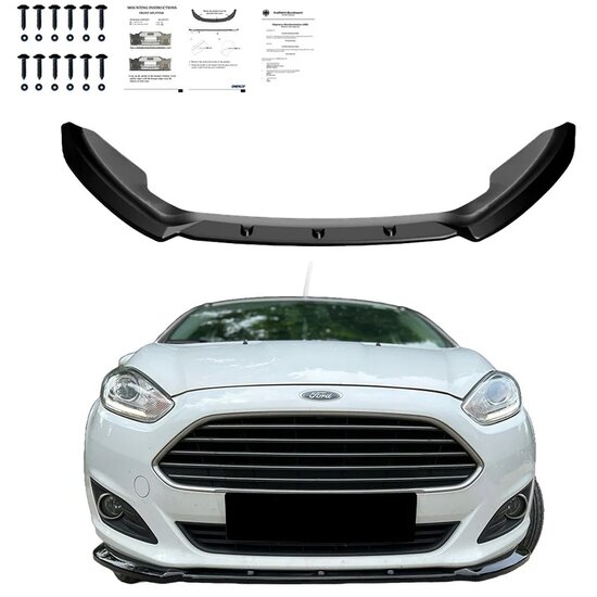 Oneway Voorspoilerlip passend voor Ford Fiesta MK7 Facelift 2012-2017 - Glanzend zwart