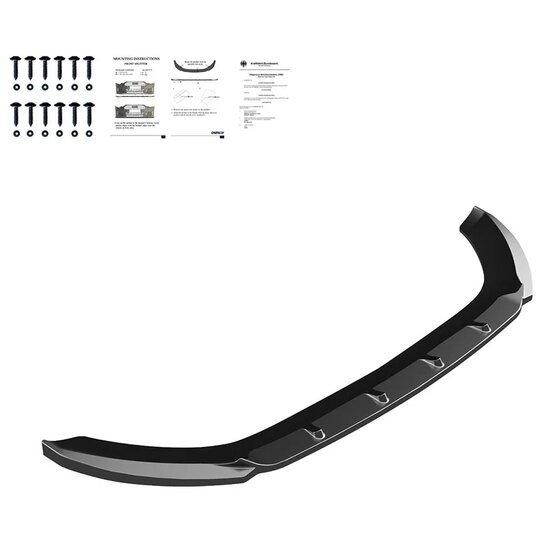 Oneway Voorspoilerlip passend voor Seat Leon (5F) HB/SC/ST FR/Cupra 2013-2016 - Versie 2 - Glanzend zwart