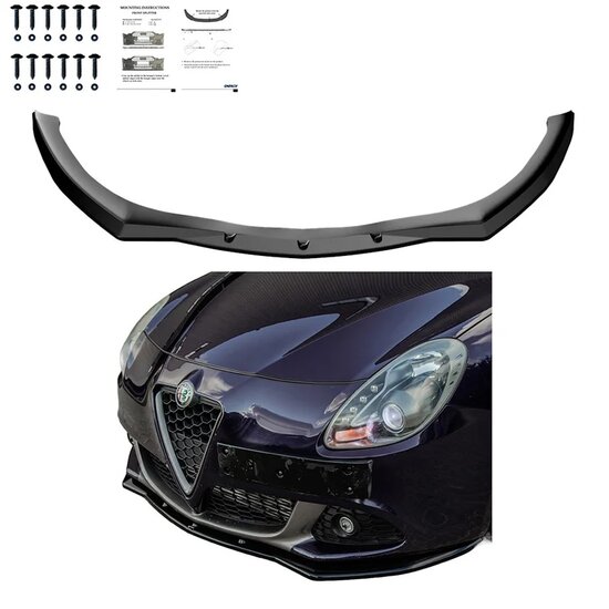 Oneway Voorspoilerlip passend voor Alfa Romeo Giulietta 2010-2020 - Glanzend zwart