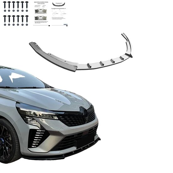 Oneway Voorspoilerlip passend voor Renault Clio V Facelift 2023- - Glanzend zwart