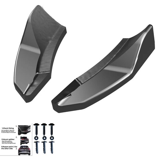 Oneway Achterbumperskirts (Hoeken) passend voor Ford Fiesta ST MK8 2017- - Glanzend zwart