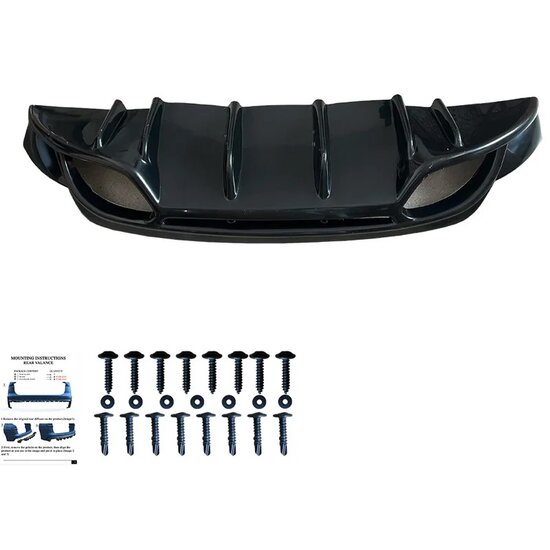  Oneway Achterbumperskirt (Diffuser) passend voor Alfa Romeo Giulietta 2010-2020 - Glanzend zwart
