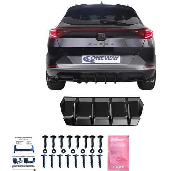 Oneway Achterbumperskirt (Diffuser) passend voor Cupra Formentor 2020-2024 excl. VZ/VZ5 - Glanzend zwart