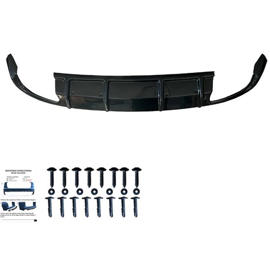 Oneway Achterbumperskirt (Diffuser) passend voor Skoda Superb 3V HB/Kombi 2015-2018 - Glanzend zwart