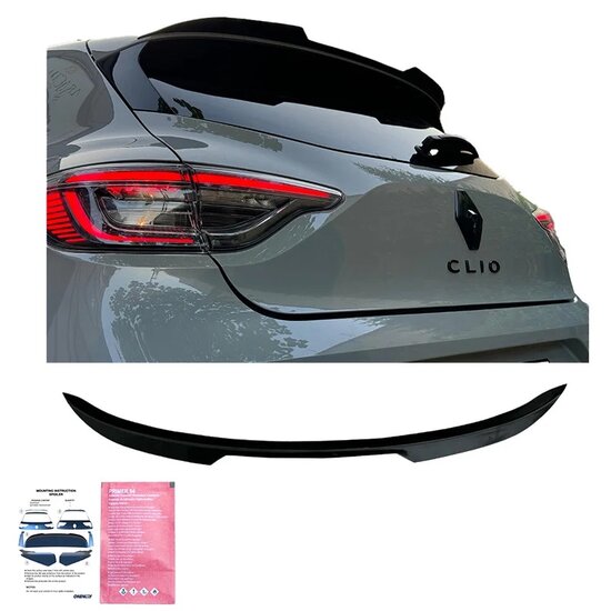 Oneway Dakspoiler (Cap) passend voor Renault Clio V Facelift 2023- - Glanzend zwart