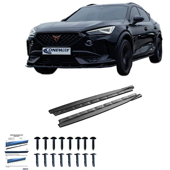 Oneway Set Sideskirts passend voor Cupra Formentor 2020-2024 &amp; Facelift 2024- - Glanzend zwart