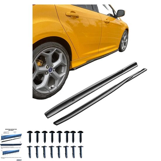 Oneway Set Sideskirts passend voor Ford Focus ST MK3 HB/Kombi 2010-2018 - Glanzend zwart