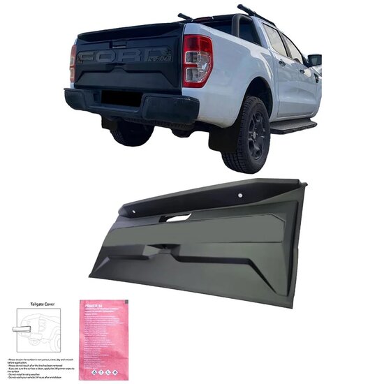  Oneway Achterklepcover passend voor Ford Ranger T6/T7/T8 2012-2022 - Matzwart