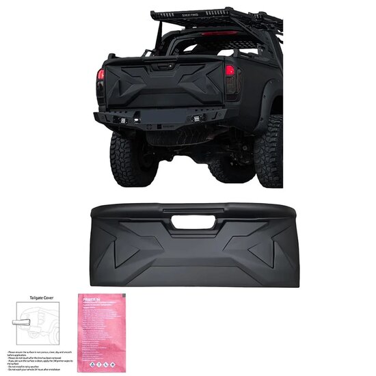 Oneway Achterklepcover passend voor Nissan Navara NP300 (D23) 2014-2021 - Matzwart