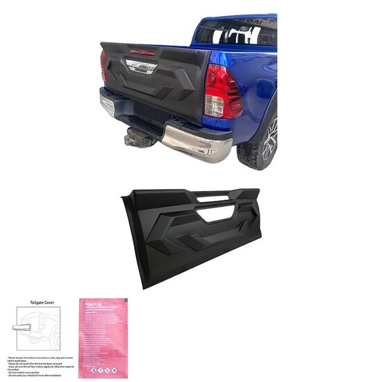 Oneway Achterklepcover passend voor Toyota Hilux 8e Gen. 2015-2020 - Matzwart
